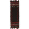 Table Sheet Runner Rug Handmade Black Curvilinear 5' Runner