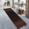 Table Sheet Runner Rug Handmade Black Curvilinear 5' Runner