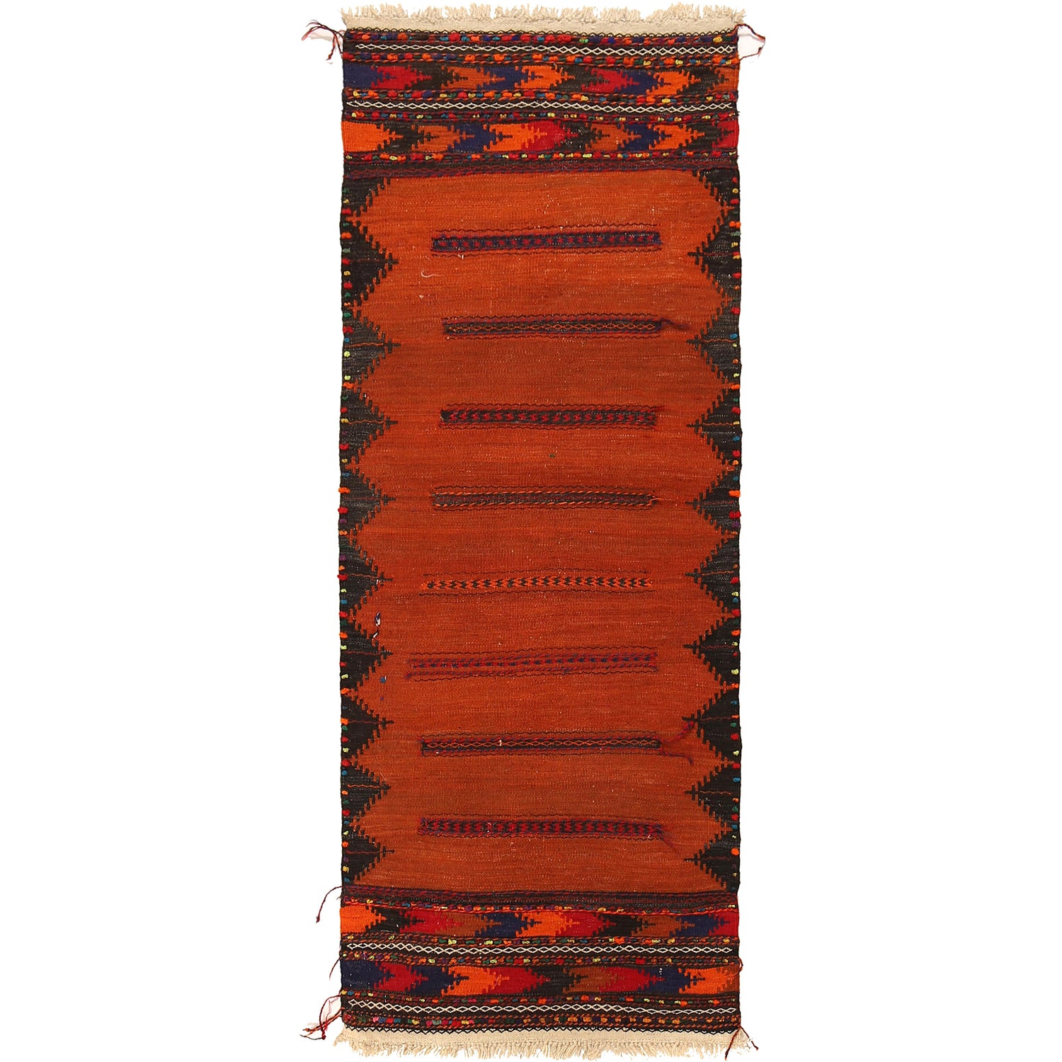 Table Sheet Area Rug Runner Handmade Brown Curvilinear 5'