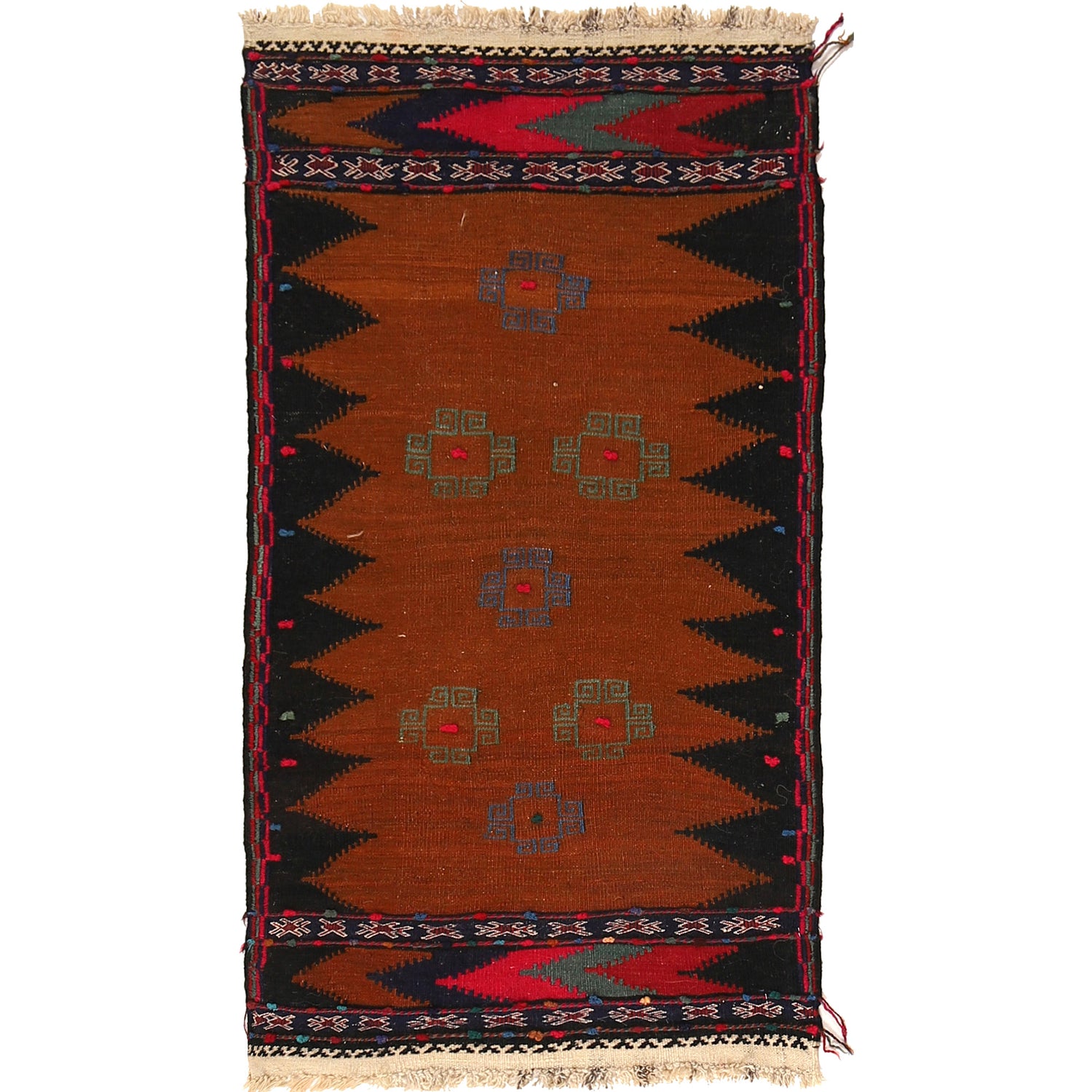 Table Sheet Runner Handmade Brown Curvilinear 4' Runner