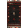 Table Sheet Runner Rug Handmade Black Curvilinear 4' Runner