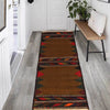 Table Sheet Runner Rug Handmade Brown Curvilinear 5' Runner