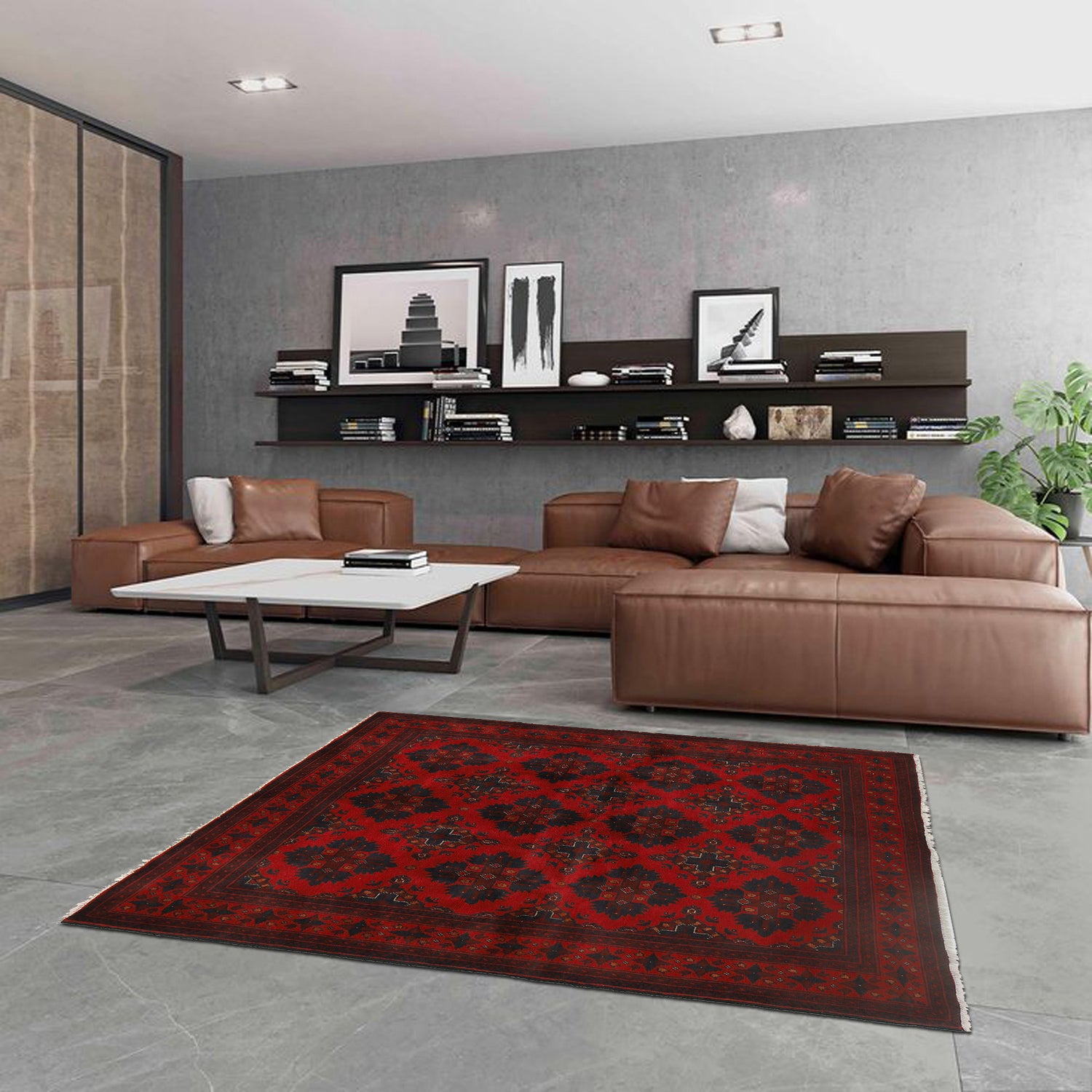 Khal Mohammadi Rug Handmade Red 4x7 ft
