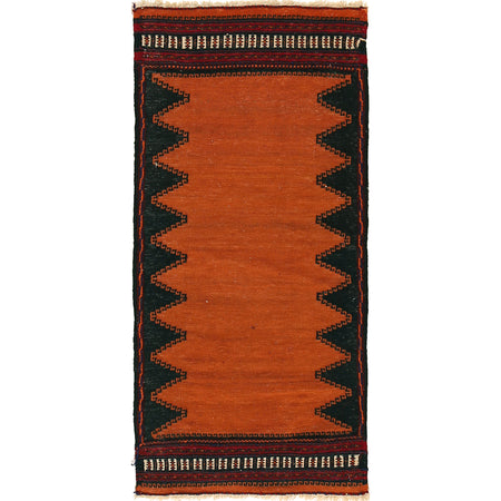 Table Sheet Area Rug Runner Handmade Brown Curvilinear 4'