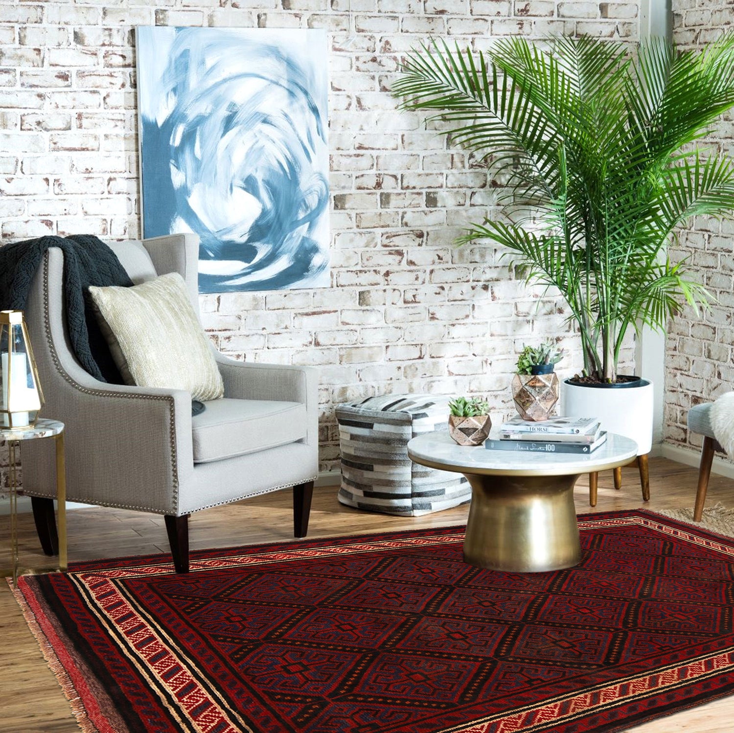 Baluchi Rug Handmade Multi Geometric 5x8 ft