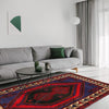 Baluchi Rug Handmade Blue Geometric 4x6 ft