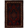 Baluchi Rug Handmade Navy Blue Geometric 4x7 ft