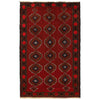 Baluchi Rug Handmade Red Geometric 3x5 ft