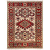 Kazak Rug Handmade Ivory Medallion 2x4 ft