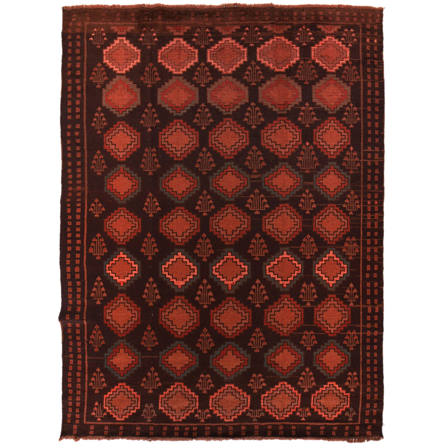 Kohistani Area Rug Handmade Multi Geometric 5x8 ft
