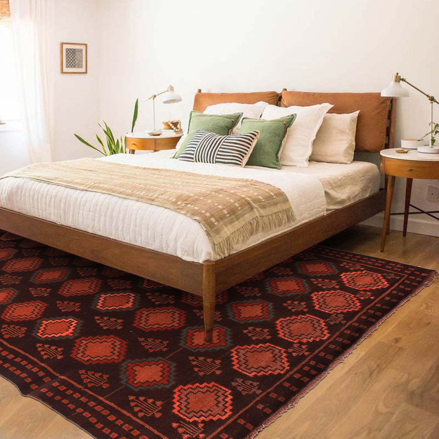 Kohistani Area Rug Handmade Multi Geometric 5x8 ft