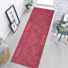 Overdyed Vegetable Kilim Runner Rug Handmade Pink Geometric
