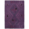Overdyed Vegetable Kilim Area Rug Handmade Purple Geometric