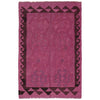 Overdyed Vegetable Kilim Area Rug Handmade Purple Geometric