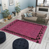 Overdyed Vegetable Kilim Area Rug Handmade Purple Geometric