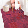 Overdyed Vegetable Kilim Area Rug Handmade Pink Geometric