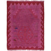 Overdyed Vegetable Kilim Area Rug Handmade Purple Geometric
