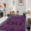 Overdyed Vegetable Kilim Area Rug Handmade Purple Geometric