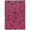 Overdyed Vegetable Kilim Area Rug Handmade Pink Geometric
