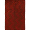 Overdyed Area Rug Handmade Red Geometric 3x5 ft