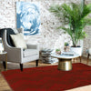 Overdyed Area Rug Handmade Red Geometric 3x5 ft