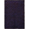Overdyed Area Rug Handmade Purple Geometric 2x4 ft