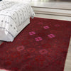 Overdyed Area Rug Handmade Pink Geometric 3x5 ft