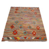 Hand-Knotted Multi Geometric Vegetable Kilim Area Rug – 3' 3" x 4' 9" ft (100 x 146 cm) | SKU: B29438