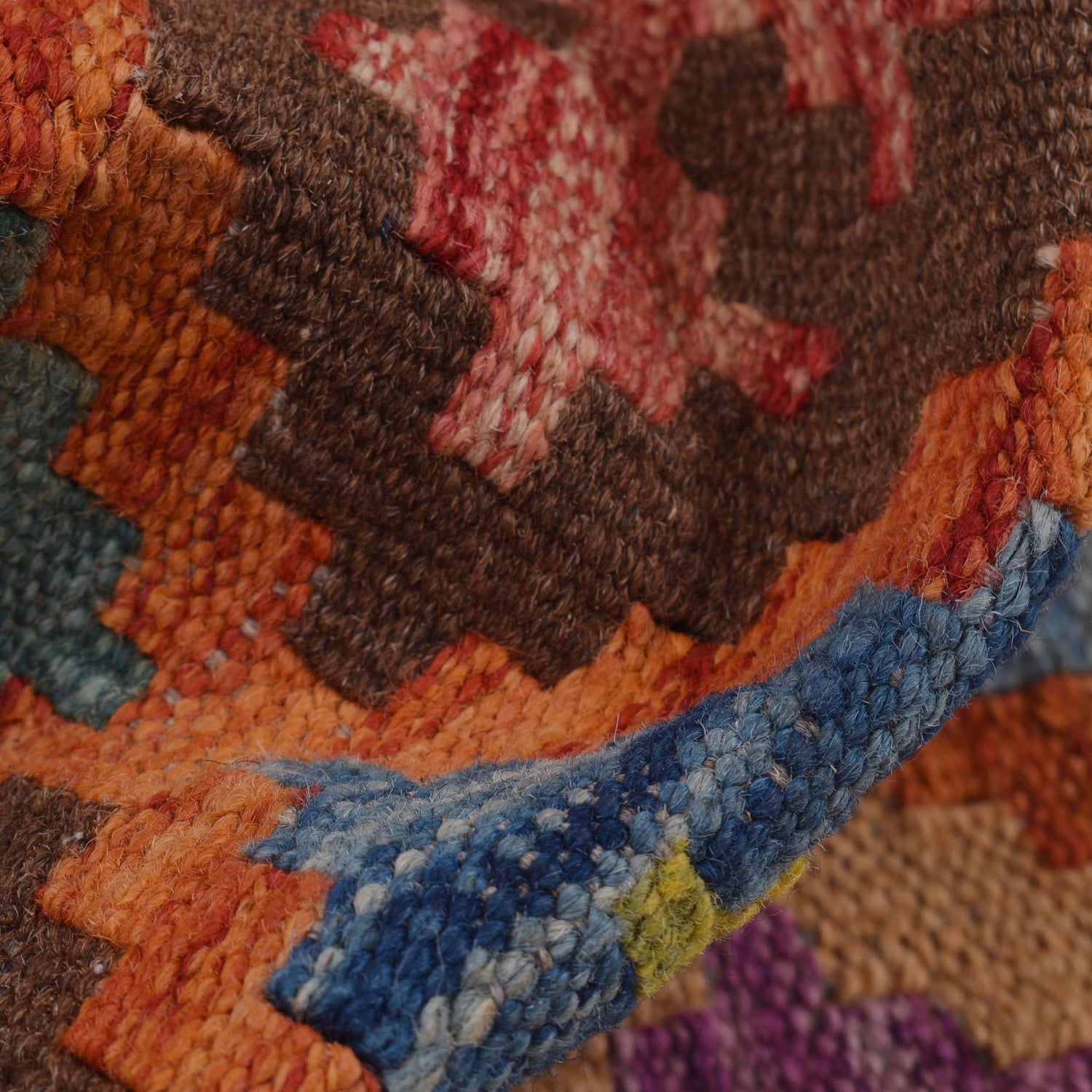 Handmade Multi Kilim Geometric 10' Runner