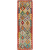 Handmade Multi Kilim Geometric 10' Runner