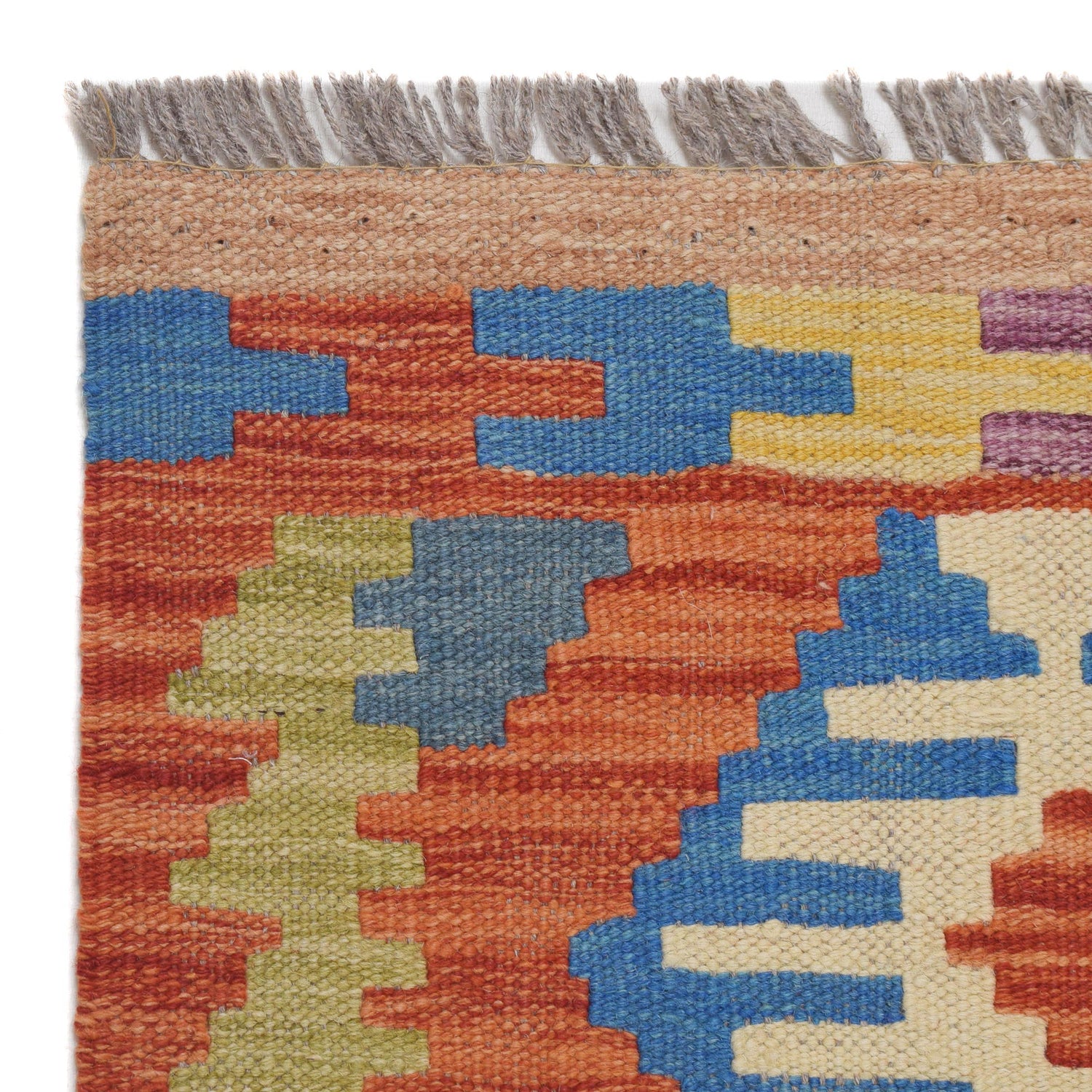 Handmade Multi Kilim Geometric 10' Runner