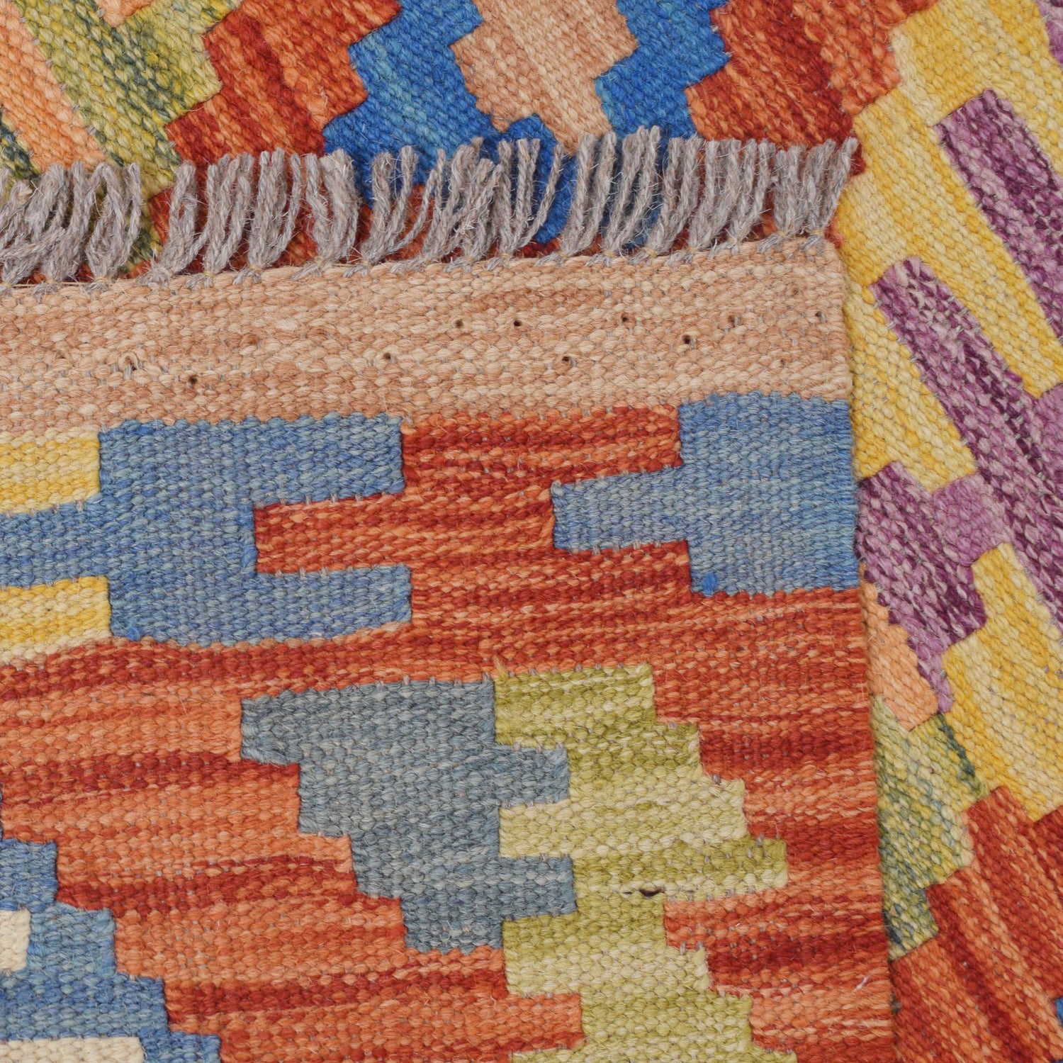 Handmade Multi Kilim Geometric 10' Runner