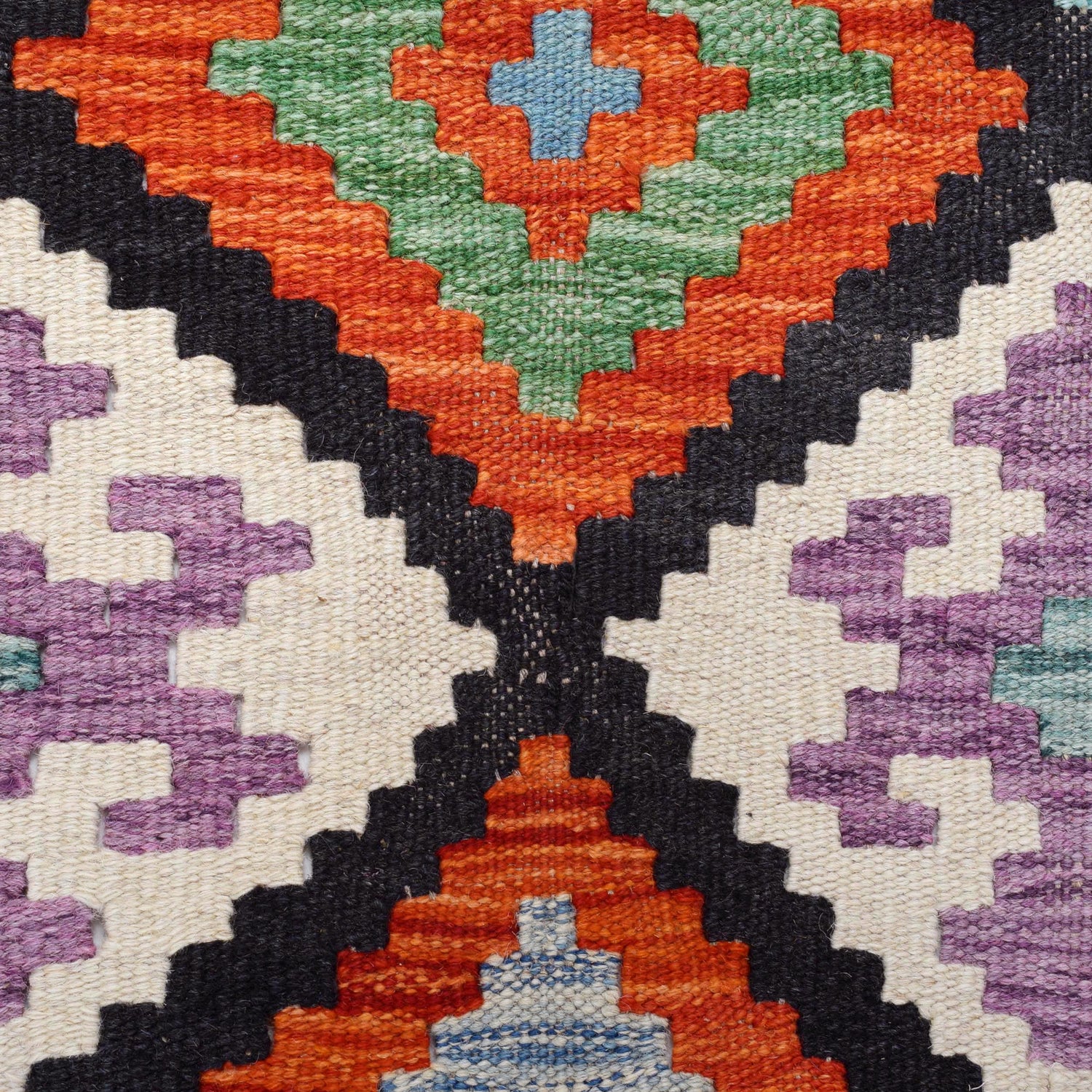 Handmade Multi Kilim Geometric 10' Runner