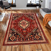 Shirazi Area Rug Handmade Red Medallion 4x7 ft