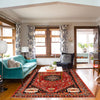 Shirazi Area Rug Handmade Red Medallion 5x8 ft