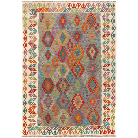Handmade Multi Kilim Geometric 5x8 ft