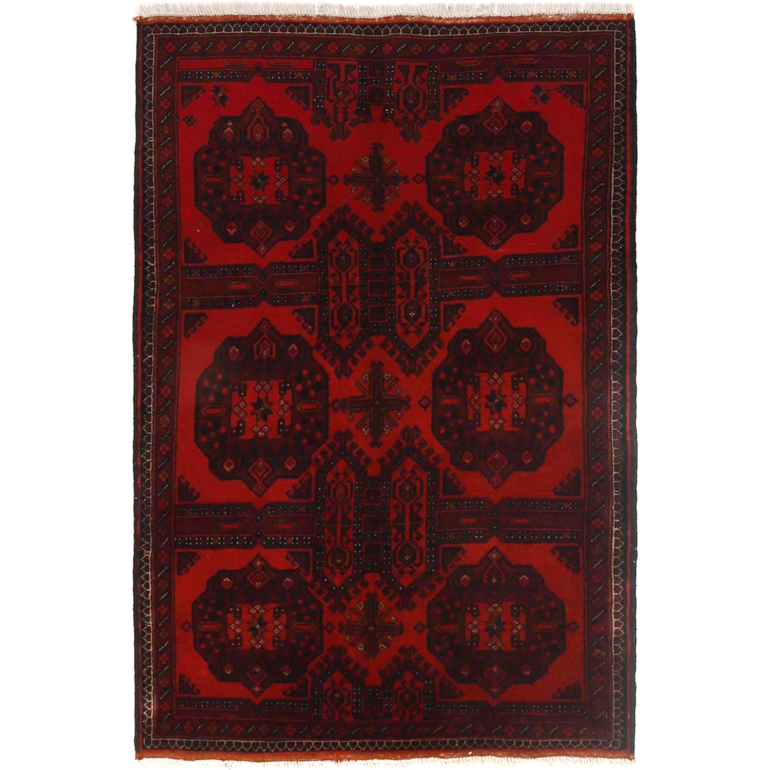 Khal Mohammadi Rug Handmade Red 3x5 ft