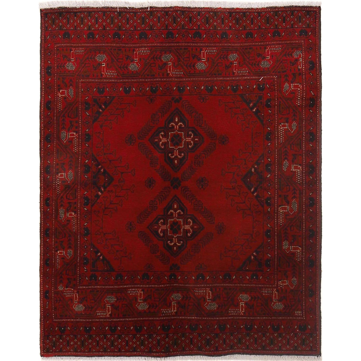 Khal Mohammadi Rug Handmade Red 3x5 ft