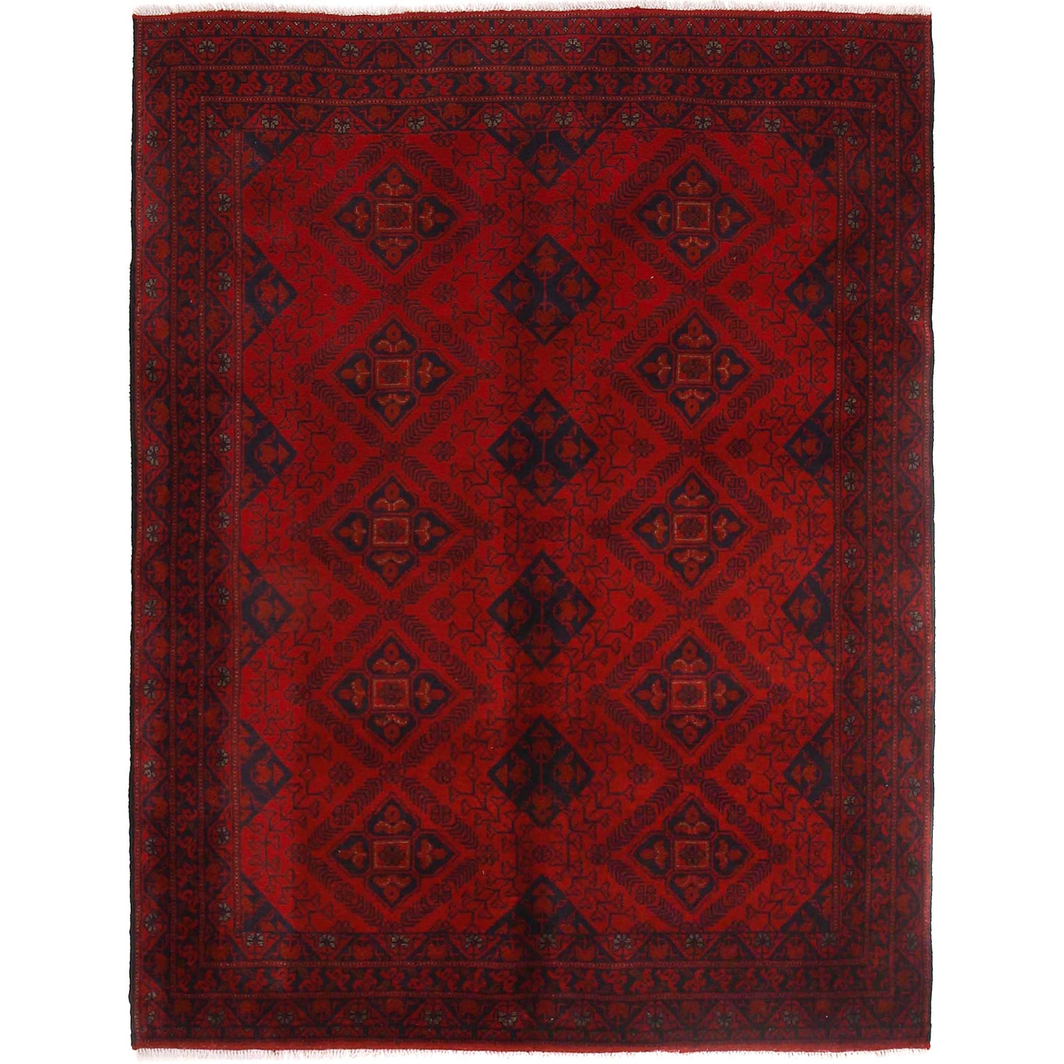 Khal Mohammadi Rug Handmade Red 4x7 ft