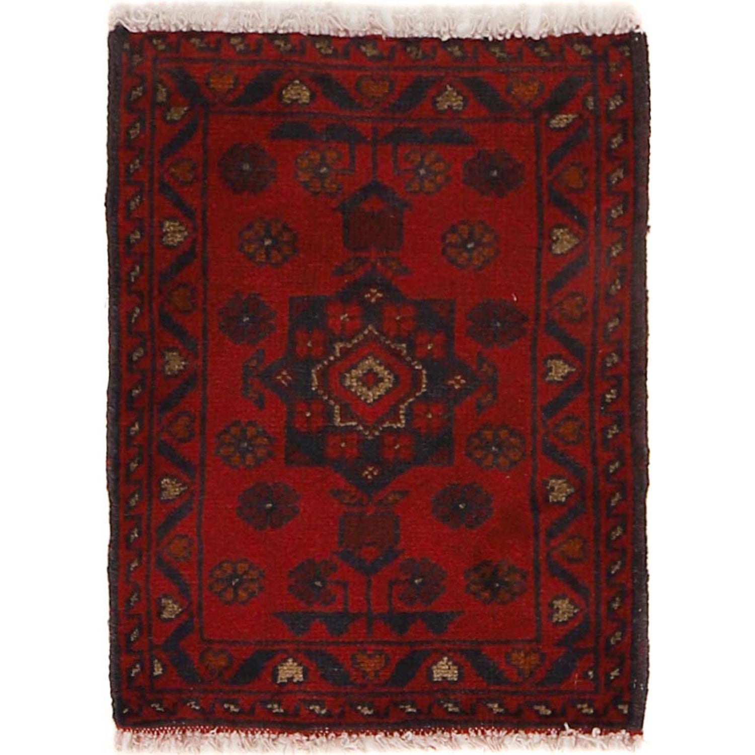 Handmade Wool Doormat Red Floral