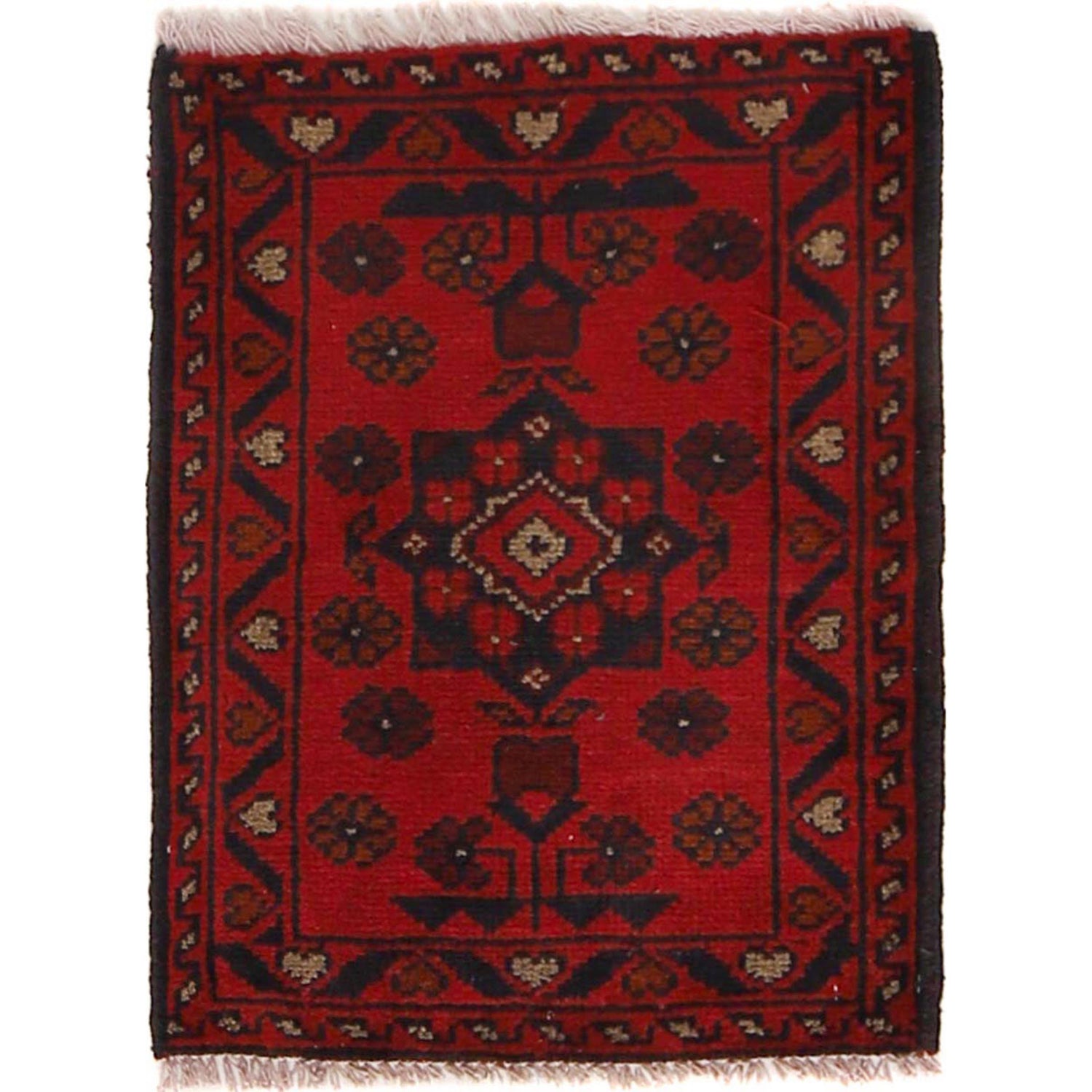Handmade Wool Doormat Red Floral