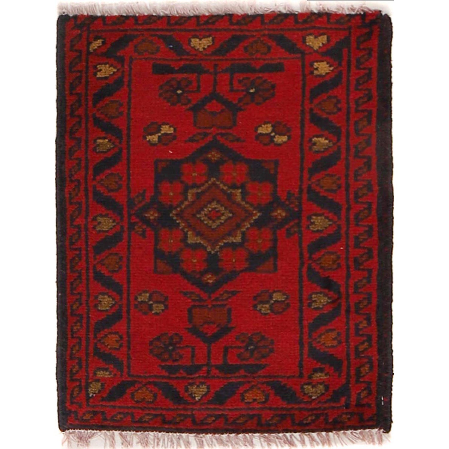 Handmade Wool Doormat Red Floral