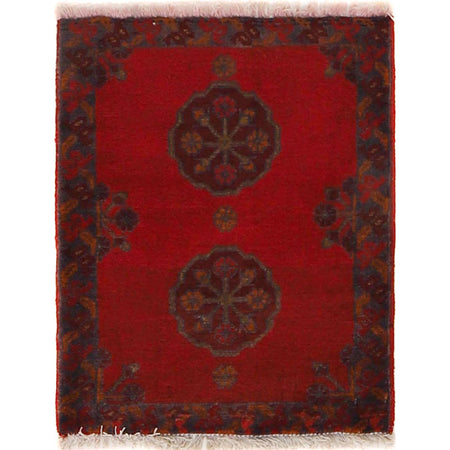 Handmade Wool Doormat Red Floral