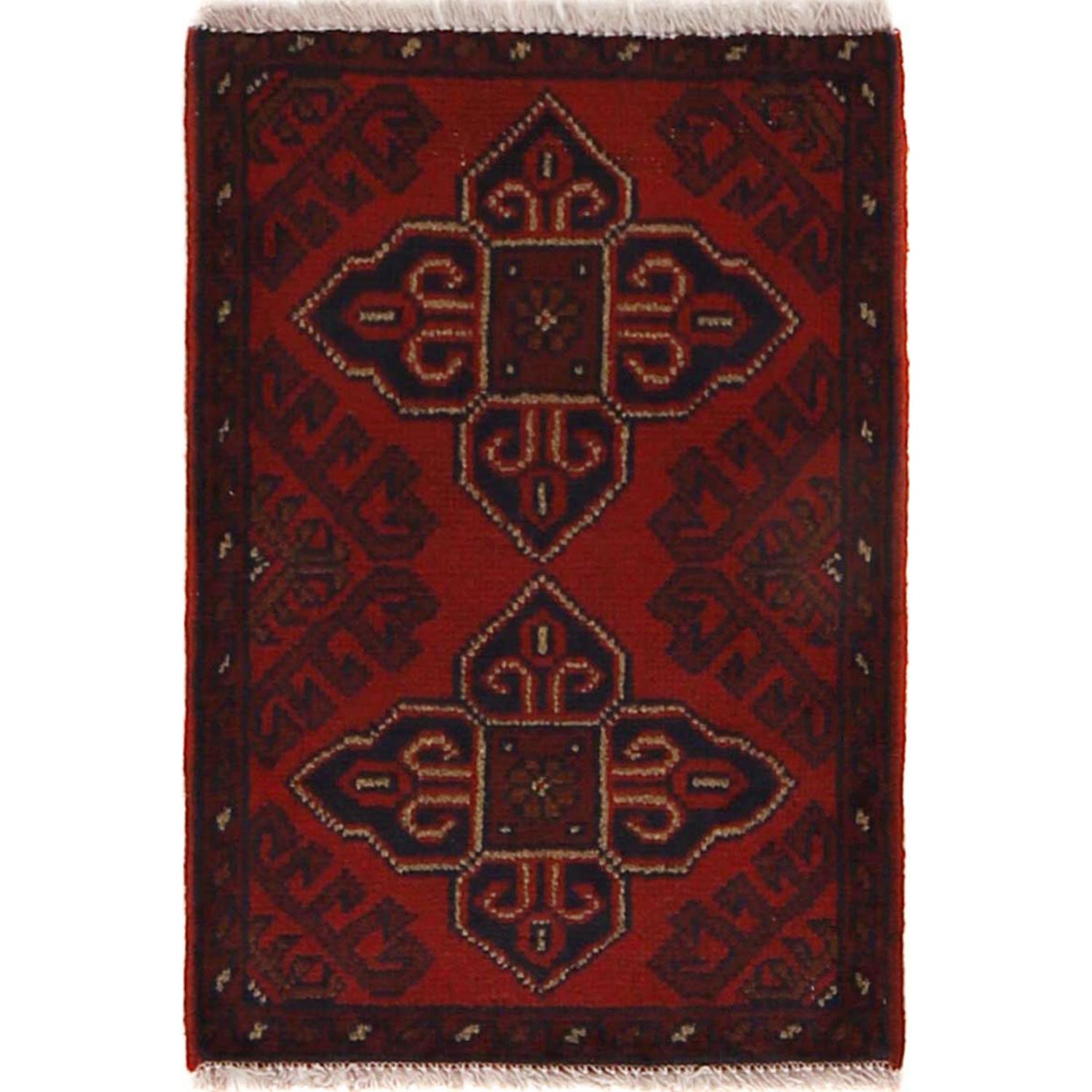 Handmade Wool Doormat Red Floral
