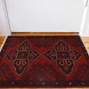 Handmade Wool Doormat Red Floral