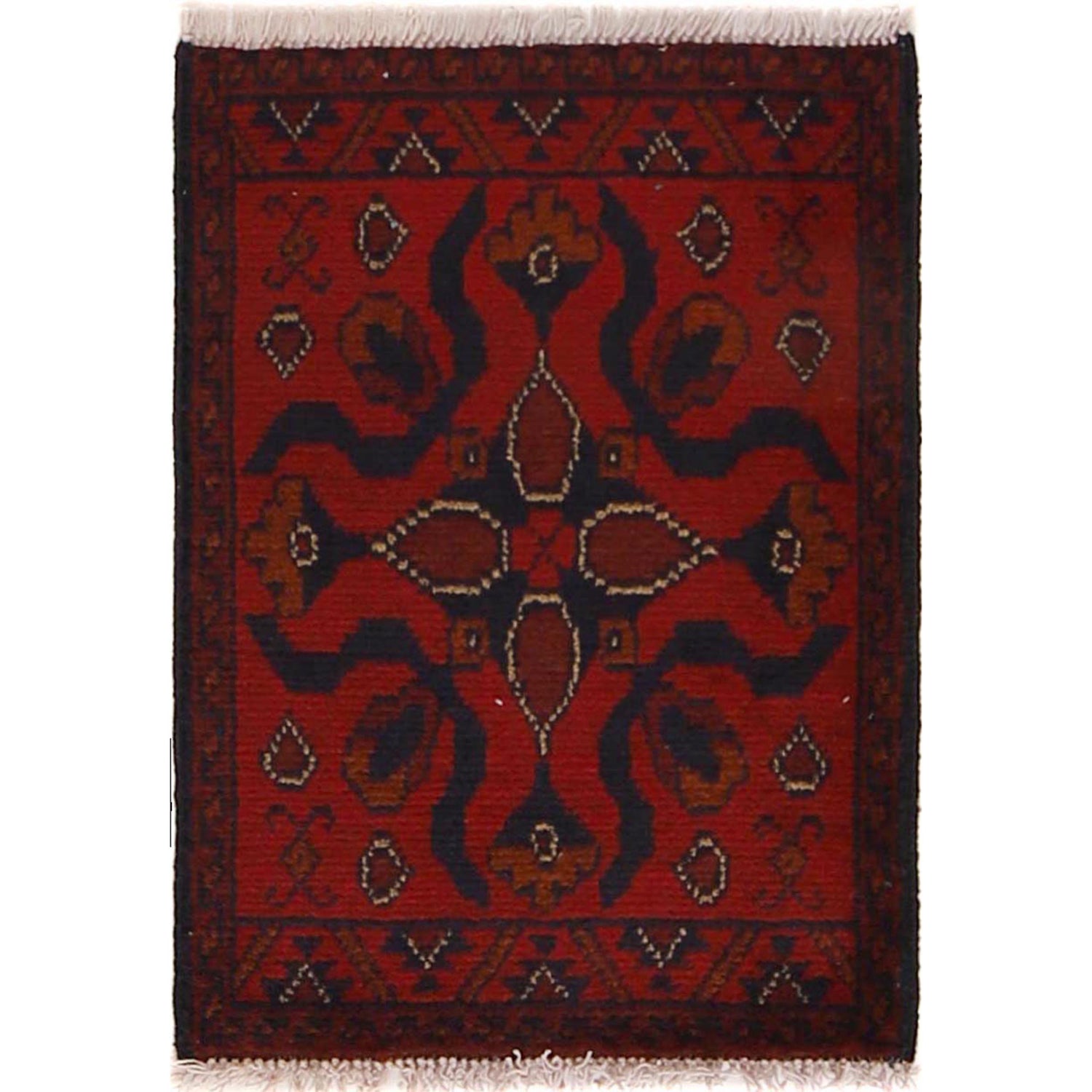 Handmade Wool Doormat Red Floral