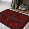Handmade Wool Doormat Red Floral