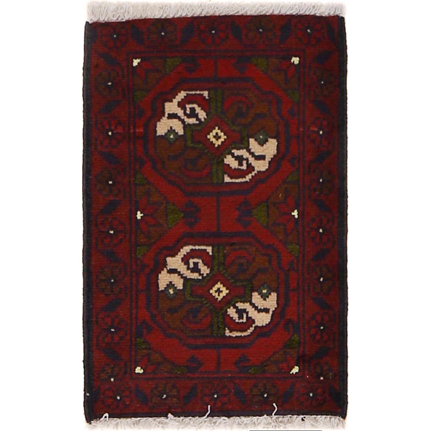 Handmade Wool Doormat Red Floral