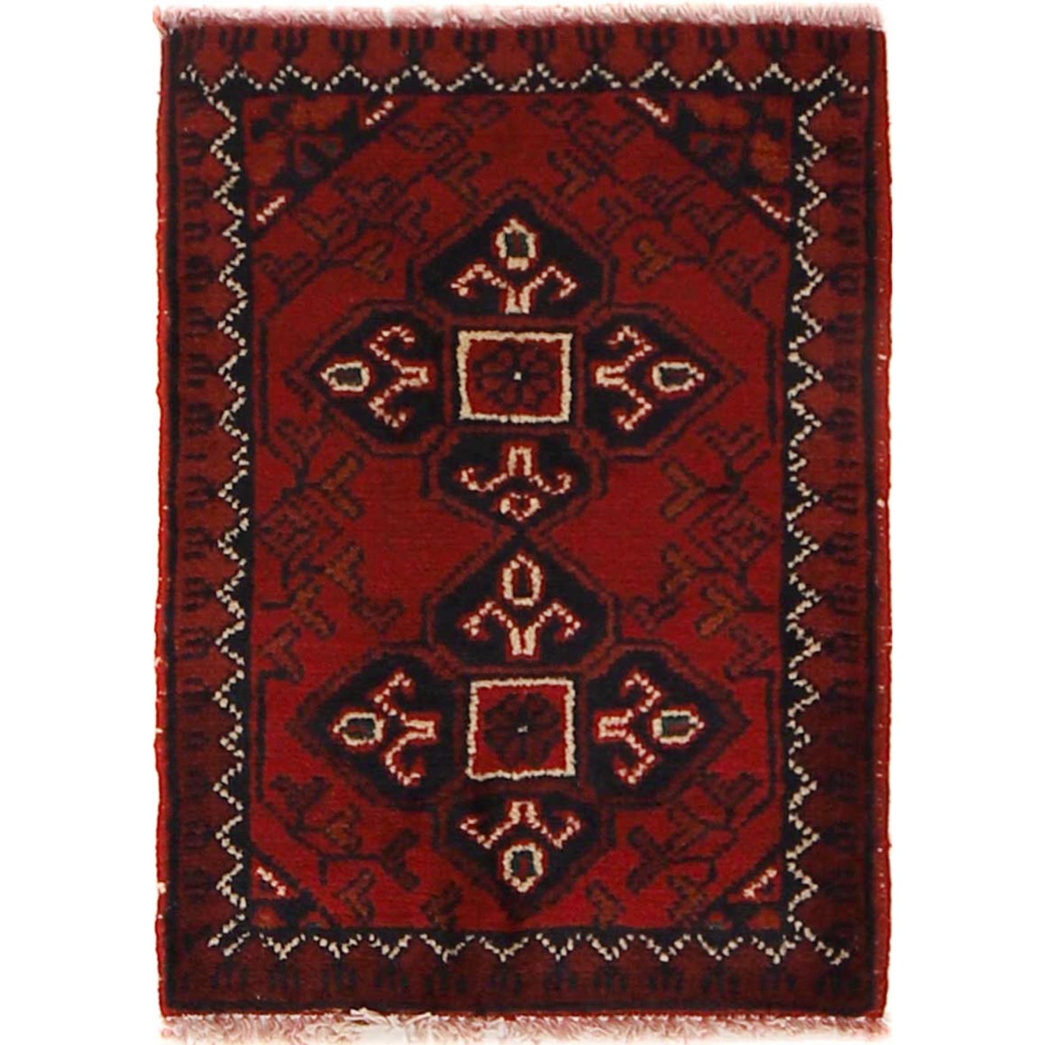 Handmade Wool Doormat Red Floral