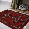 Handmade Wool Doormat Red Floral